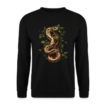 Königspython Schlangen Liebhaber Terrarium Python - Unisex Pullover - Schwarz - Vorne - Alina (178cm) & Michal (187cm)