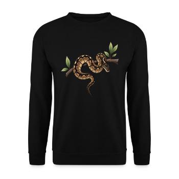 King Python Snakes Lover Terrarium Python - Unisex Sweatshirt - black - Front - Alina (178cm) & Michal (187cm)