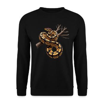 King Python Snakes Lover Terrarium Python - Unisex Sweatshirt - black - Front - Alina (178cm) & Michal (187cm)