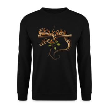 King Python Snakes Lover Terrarium Python - Unisex Sweatshirt - black - Front - Alina (178cm) & Michal (187cm)