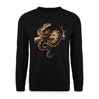 King Python Snakes Lover Terrarium Python - Unisex Sweatshirt - black - Front - Alina (178cm) & Michal (187cm)