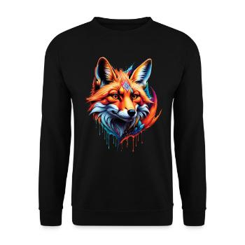 Funny Fox Fox Art Animal Nature Wildlife Animals - Unisex Sweatshirt - black - Front - Alina (178cm) & Michal (187cm)