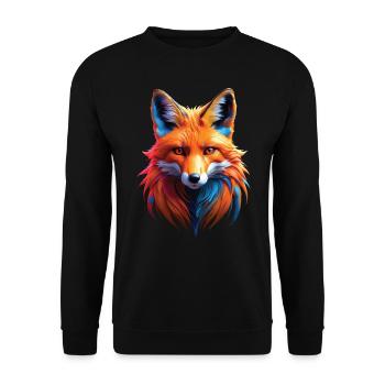 Drôle Renard Renard Art Animal Nature Animaux Animaux Sauvages - Sweat-shirt Unisexe - noir - Devant - Alina (178cm) & Michal (187cm)