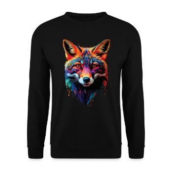 Funny Fox Fox Art Animal Nature Wildlife Animals - Unisex Sweatshirt - black - Front - Alina (178cm) & Michal (187cm)