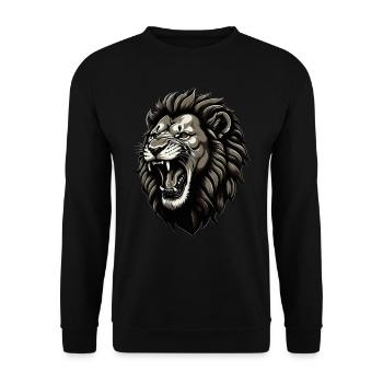 Lion Lover Wildlife Safari Art Lion Colorful - Unisex Sweatshirt - black - Front - Alina (178cm) & Michal (187cm)
