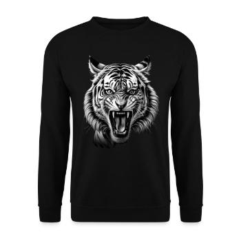 Funny Tiger Art Animal Nature Wildlife Animals Zoo - Unisex Sweatshirt - black - Front - Alina (178cm) & Michal (187cm)