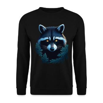 Raccoon Motif Animal Lover Art Artwork - Unisex Sweatshirt - black - Front - Alina (178cm) & Michal (187cm)