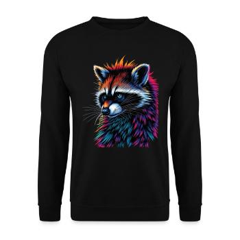 Raccoon Motif Animal Lover Art Artwork - Unisex Sweatshirt - black - Front - Alina (178cm) & Michal (187cm)
