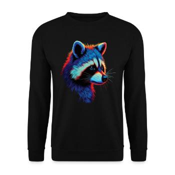 Raccoon Motif Animal Lover Art Artwork - Unisex Sweatshirt - black - Front - Alina (178cm) & Michal (187cm)