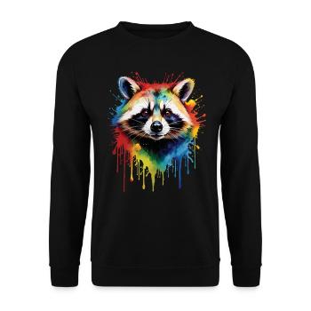 Raccoon Motif Animal Lover Art Artwork - Unisex Sweatshirt - black - Front - Alina (178cm) & Michal (187cm)