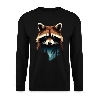 Raccoon Motif Animal Lover Art Artwork - Unisex Sweatshirt - black - Front - Alina (178cm) & Michal (187cm)