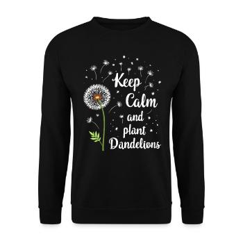 Dandelion Dandelion Lover Floral Floral - Sweat-shirt Unisexe - noir - Devant - Alina (178cm) & Michal (187cm)