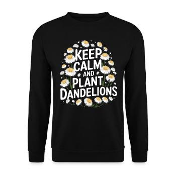 Dandelion Dandelion Lover Floral Floral - Sweat-shirt Unisexe - noir - Devant - Alina (178cm) & Michal (187cm)