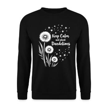 Dandelion Dandelion Lover Floral Floral - Sweat-shirt Unisexe - noir - Devant - Alina (178cm) & Michal (187cm)