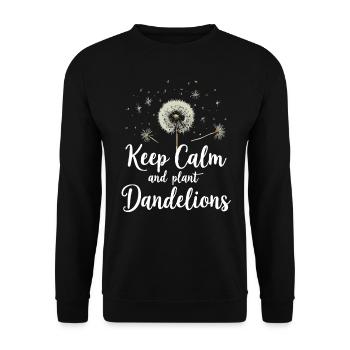 Dandelion Dandelion Lover Floral Floral - Sweat-shirt Unisexe - noir - Devant - Alina (178cm) & Michal (187cm)