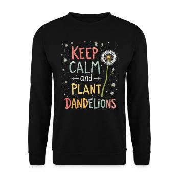 Löwenzahn Pusteblumen Liebhaber Blumen Floral - Unisex Pullover - Schwarz - Vorne - Alina (178cm) & Michal (187cm)