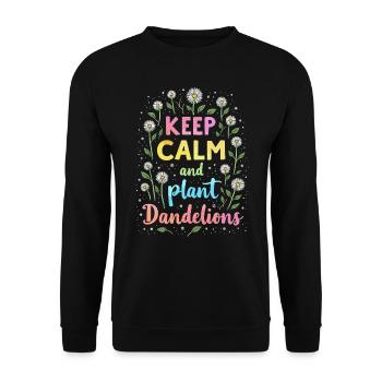 Löwenzahn Pusteblumen Liebhaber Blumen Floral - Unisex Pullover - Schwarz - Vorne - Alina (178cm) & Michal (187cm)