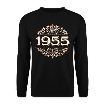 Limited Edition 1955 Vintage Geburtstag Geschenk - Unisex Pullover - Schwarz - Vorne - Alina (178cm) & Michal (187cm)