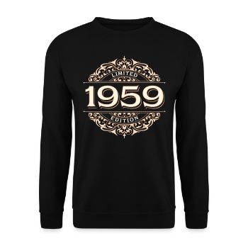 Limited Edition 1959 Vintage Geburtstag Geschenk - Unisex Pullover - Schwarz - Vorne - Alina (178cm) & Michal (187cm)