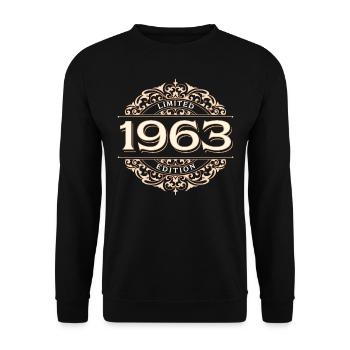 Limited Edition 1963 Vintage Birthday Gift - Unisex Sweatshirt - black - Front - Alina (178cm) & Michal (187cm)