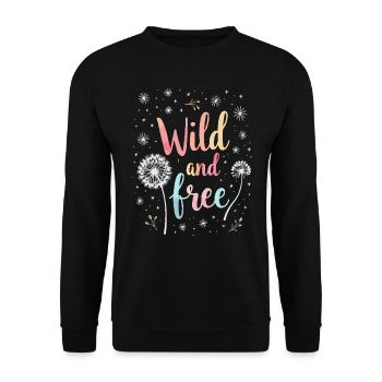 Dandelion Dandelion Lover Floral Floral - Sweat-shirt Unisexe - noir - Devant - Alina (178cm) & Michal (187cm)