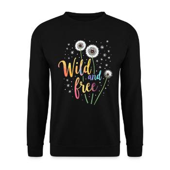 Dandelion Dandelion Lover Floral Floral - Sweat-shirt Unisexe - noir - Devant - Alina (178cm) & Michal (187cm)