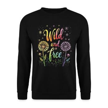 Dandelion Dandelion Lover Floral Floral - Sweat-shirt Unisexe - noir - Devant - Alina (178cm) & Michal (187cm)