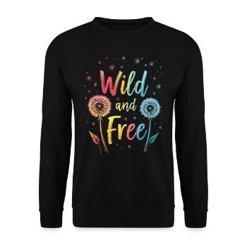 Löwenzahn Pusteblumen Liebhaber Blumen Floral - Unisex Pullover - Schwarz - Vorne - Alina (178cm) & Michal (187cm)