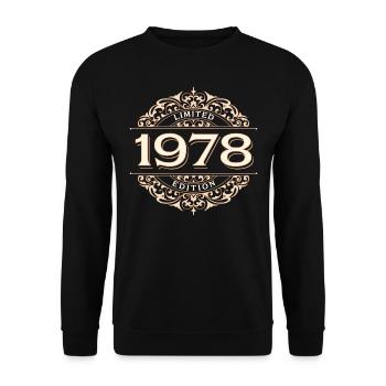 Limited Edition 1978 Vintage Geburtstag Geschenk - Unisex Pullover - Schwarz - Vorne - Alina (178cm) & Michal (187cm)