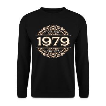 Limited Edition 1979 Vintage Geburtstag Geschenk - Unisex Pullover - Schwarz - Vorne - Alina (178cm) & Michal (187cm)