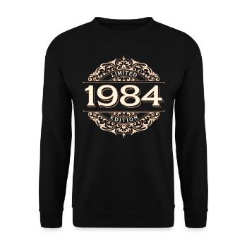 Limited Edition 1984 Vintage Geburtstag Geschenk - Unisex Pullover - Schwarz - Vorne - Alina (178cm) & Michal (187cm)