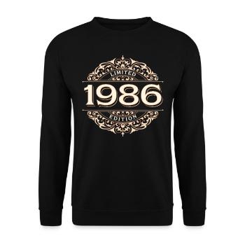 Limited Edition 1986 Vintage Birthday Gift - Unisex Sweatshirt - black - Front - Alina (178cm) & Michal (187cm)