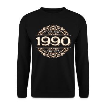 Limited Edition 1990 Vintage Geburtstag Geschenk - Unisex Pullover - Schwarz - Vorne - Alina (178cm) & Michal (187cm)