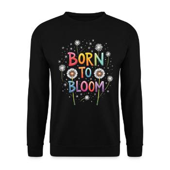 Dandelion Dandelion Lover Floral Floral - Sweat-shirt Unisexe - noir - Devant - Alina (178cm) & Michal (187cm)