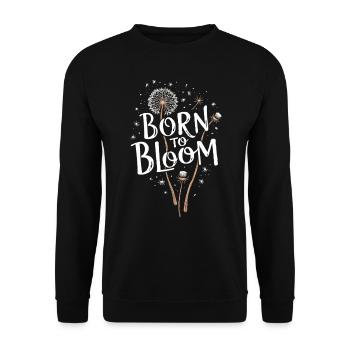 Dandelion Dandelion Lover Floral Floral - Sweat-shirt Unisexe - noir - Devant - Alina (178cm) & Michal (187cm)