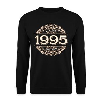 Limited Edition 1995 Vintage Birthday Gift - Unisex Sweatshirt - black - Front - Alina (178cm) & Michal (187cm)