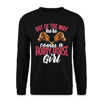 Hobby Horsing Hobby Horse Horse Horse Riding - Unisex Sweatshirt - black - Front - Alina (178cm) & Michal (187cm)