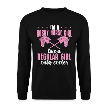 Hobby Horsing Hobby Horse Horse Horse Riding - Unisex Sweatshirt - black - Front - Alina (178cm) & Michal (187cm)