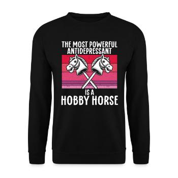Hobby Horsing Hobby Horse Horse Horse Riding - Unisex Sweatshirt - black - Front - Alina (178cm) & Michal (187cm)