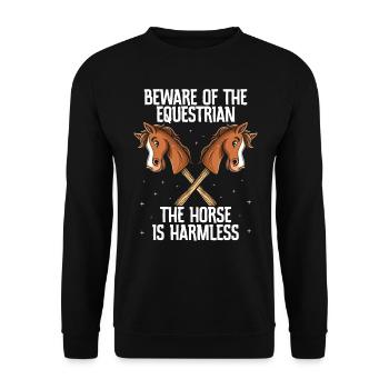 Hobby Horsing Hobby Horse Horse Horse Riding - Unisex Sweatshirt - black - Front - Alina (178cm) & Michal (187cm)