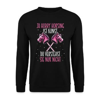 Hobby Horsing Hobby Cheval Cheval Équitation - Sweat-shirt Unisexe - noir - Devant - Alina (178cm) & Michal (187cm)