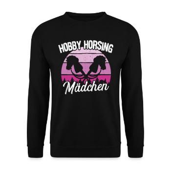 Hobby Horsing Girl Hobby Horse Horses Riding - Unisex Sweatshirt - black - Front - Alina (178cm) & Michal (187cm)