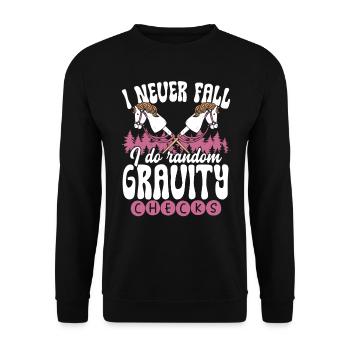Hobby Horsing Hobby Horse Horse Horse Riding - Unisex Sweatshirt - black - Front - Alina (178cm) & Michal (187cm)