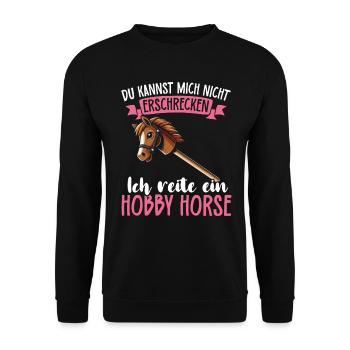 Hobby Horsing Hobby Horse Horse Horse Riding - Unisex Sweatshirt - black - Front - Alina (178cm) & Michal (187cm)