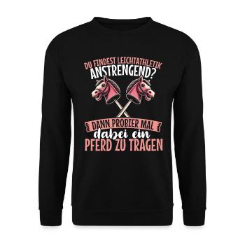 Hobby Horsing Hobby Horse Horse Horse Riding - Unisex Sweatshirt - black - Front - Alina (178cm) & Michal (187cm)