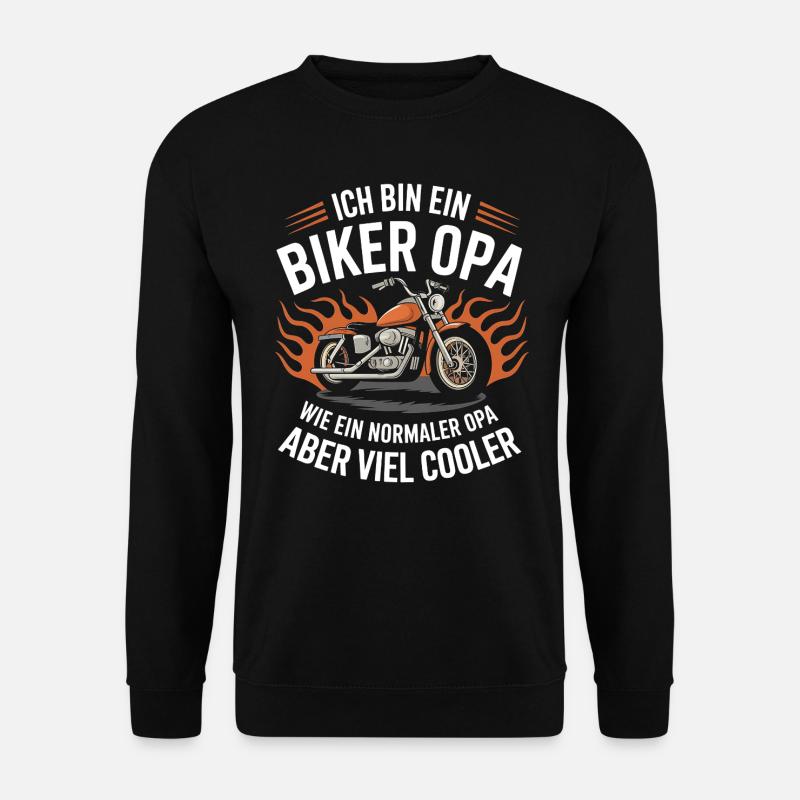 Biker Opa | Cooler Großvater mit Motorrad - Unisex Pullover - Schwarz