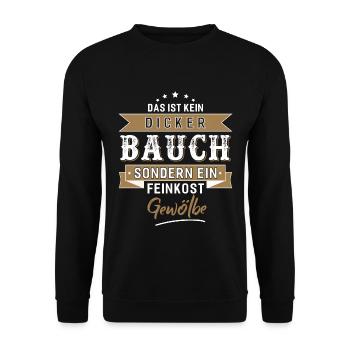 Das Ist Kein Dicker Bauch - Unisex Pullover - Schwarz - Vorne - Alina (178cm) & Michal (187cm)