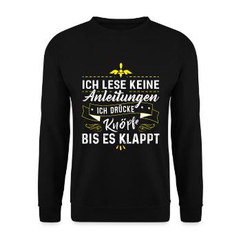 I don't read instructions - Unisex Sweatshirt - black - Front - Alina (178cm) & Michal (187cm)