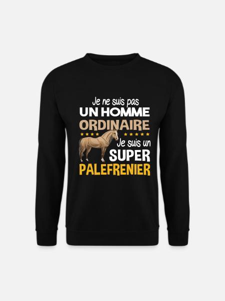 Palefrenier cheval. Cadeau écurie chevaux ferme - Sweat-shirt Unisexe - noir