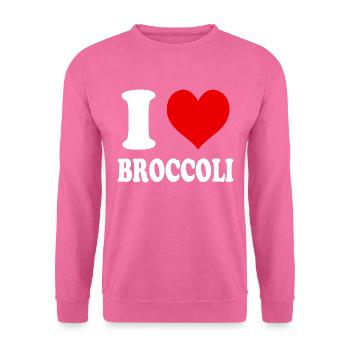 Ich liebe Brokkoli Lustig Herz Witzig - Unisex Pullover - Pink - Vorne